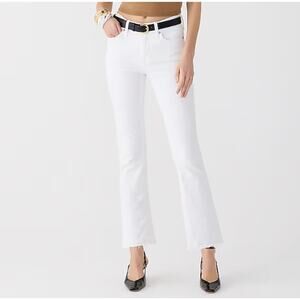 J. Crew Billie Demi Boot Crop Jean Women’s Size 32 Tall White Raw Hem High Waist